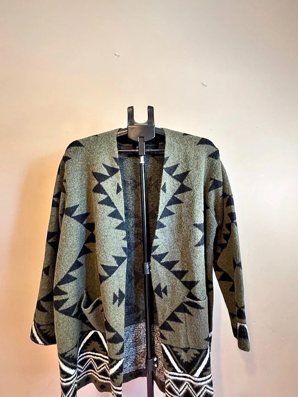 NWOT Frye XXL Southwestern Aztec Cardigan Olive Green Western Boho